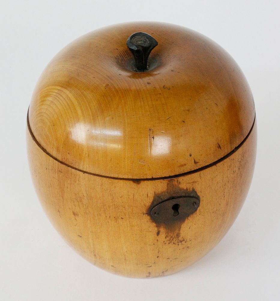 Appraisal: th Century English Cherry Wood Apple Form Tea Caddy th