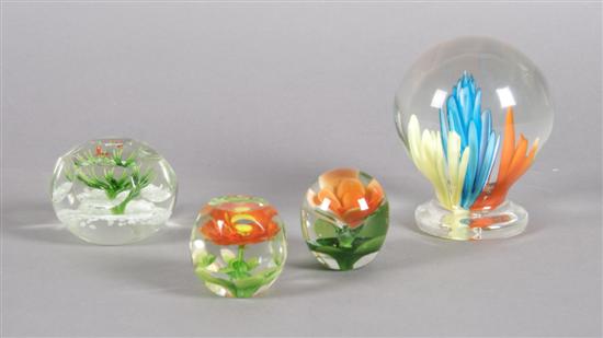 Appraisal: A Collection of Four Paperweights Height of first inches