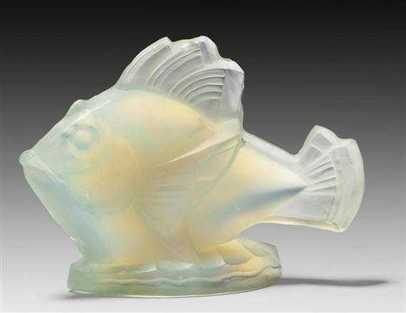 Appraisal: SABINO FIGURINE circa Opalescent mould-pressed glass Signed Sabino France L