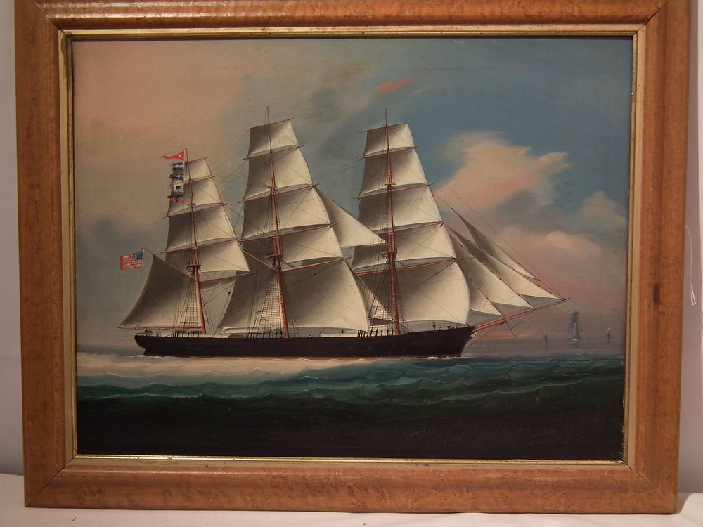 Appraisal: CHINA TRADE CLIPPER SHIP PAINTING Fine antique China Trade oil