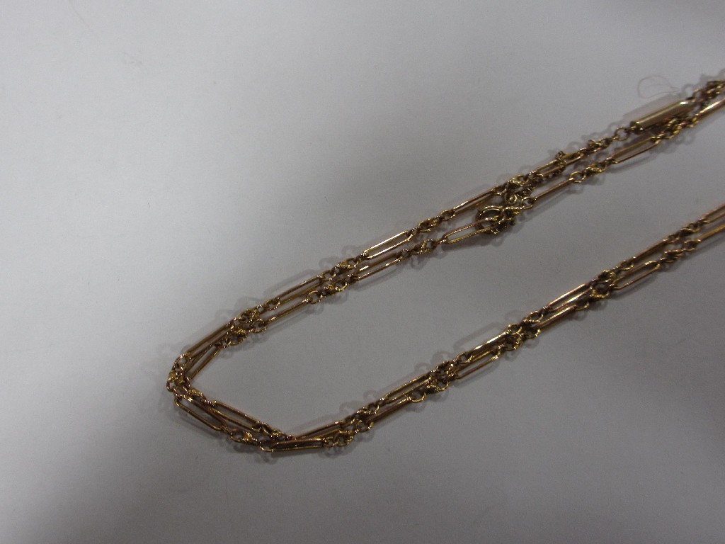 Appraisal: Nine carat gold fancy link neckchain Approximate cm gms