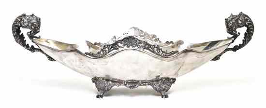 Appraisal: An Italian Silver Center Bowl Firenze - of elongated quatrefoil