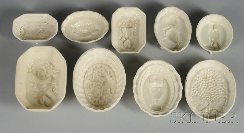 Appraisal: Nine Creamware Culinary Molds England late th early th century