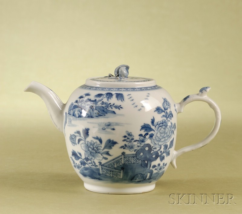 Appraisal: Nanking Blue and White Porcelain Teapot and Cover China late