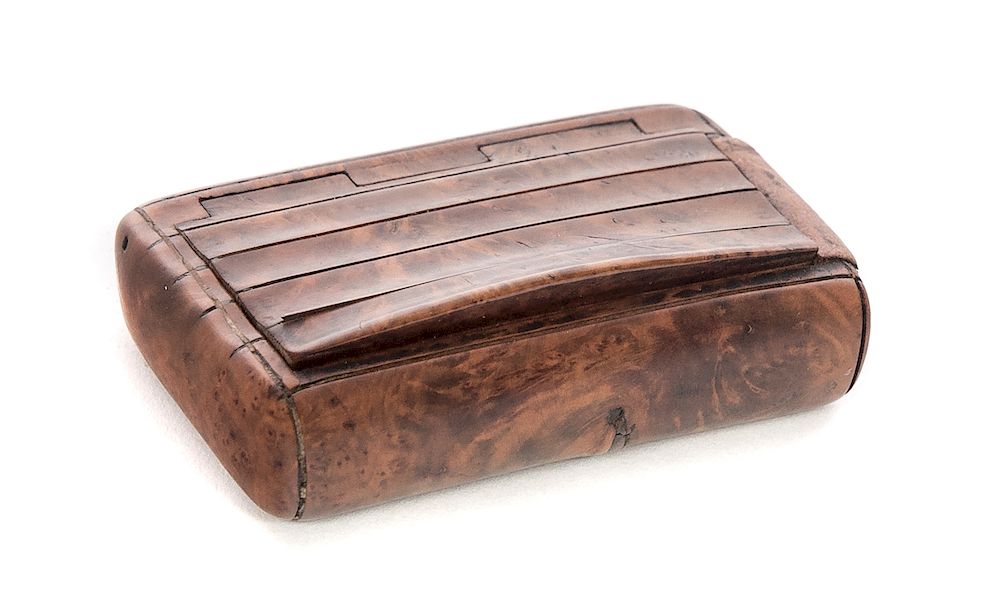 Appraisal: Treen Snuff Box Measures wide Good original condition Please Email