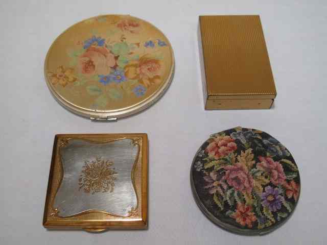 Appraisal: Lot of three vintage assorted ladies powder compacts and one