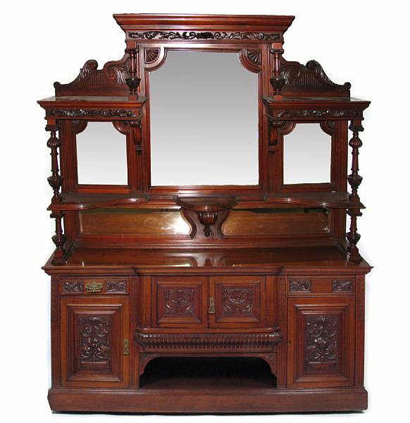 Appraisal: A large Renaissance Revival mahogany sideboard height ft in width