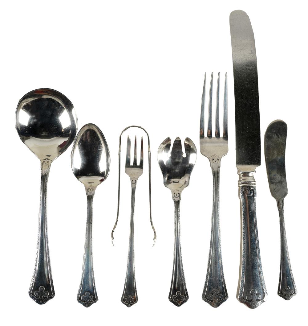 Appraisal: WALLACE STERLING FLATWARE SERVICECarmel pattern comprising dinner knives inches wide