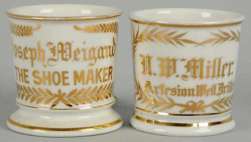 Appraisal: Lot of Shaving Mugs Includes one with gilt name N