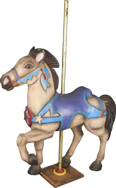 Appraisal: Carousel Horse Statue With Blue Saddle This is a replica