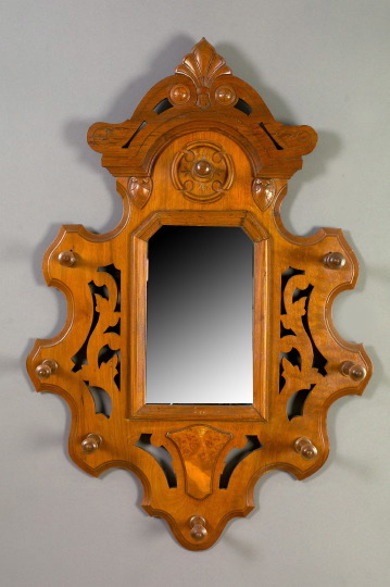 Appraisal: American Renaissance Revival Walnut Coat and Hat Mirror third quarter