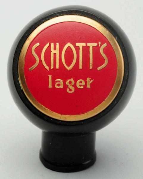 Appraisal: Schott's Lager Beer Tap Knob Clean face with light wear