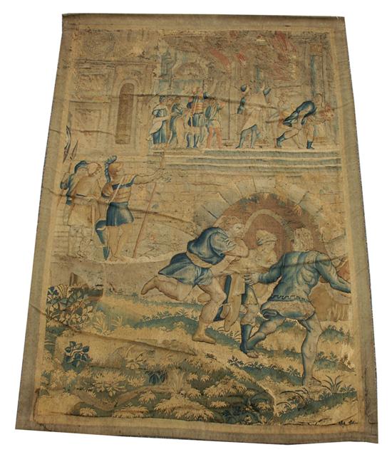 Appraisal: BRUSSELLS HISTORIC TAPESTRY PANEL early th century feet inches x