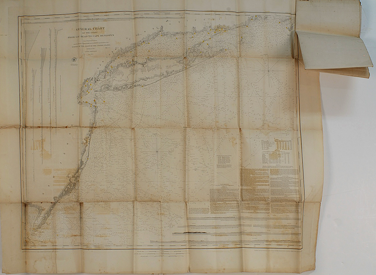 Appraisal: TWO FOLDING CHARTS OF MARTHA'S VINEYARD Muskeget Channel and some