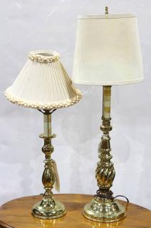 Appraisal: lot of Georgian style single light brass table lamps each