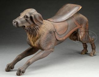 Appraisal: FINE CARVED CAROUSEL DOG IN THE MANNER OF HERSCHELL-SPILLMAN COMPANY