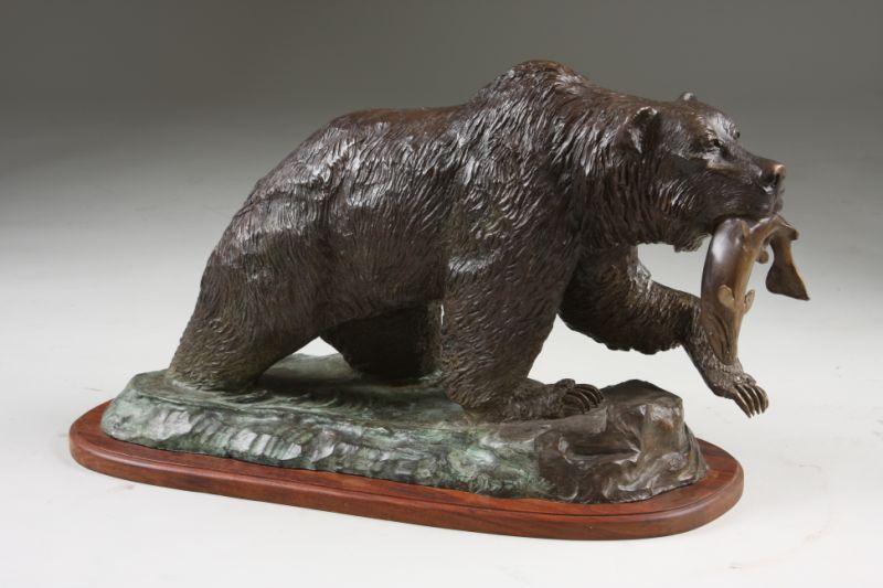 Appraisal: Peter Darro American th c bronze sculpture of a bear