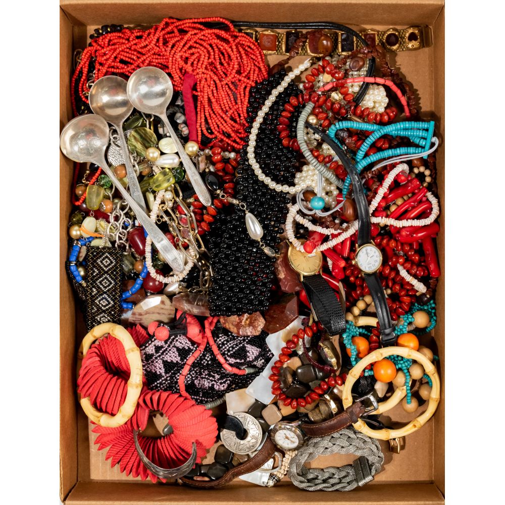 Appraisal: STERLING SILVER AND COSTUME JEWELRY ASSORTMENTIncluding bracelets and earrings some