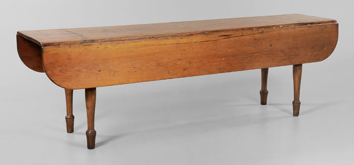 Appraisal: Pine Drop-Leaf Harvest Table American possibly Shaker th century pine