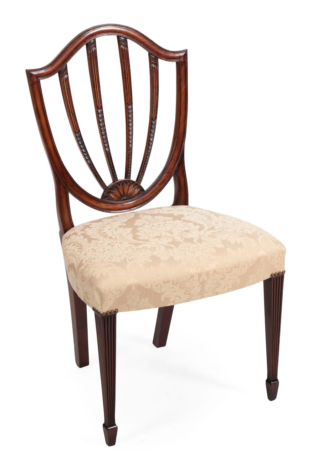 Appraisal: HEPPLEWHITE SHIELD-BACK SIDE CHAIR NEW YORK CIRCA BACK HEIGHT SEAT