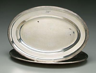 Appraisal: Pair Viennese silver trays oval with reeded borders duty marks