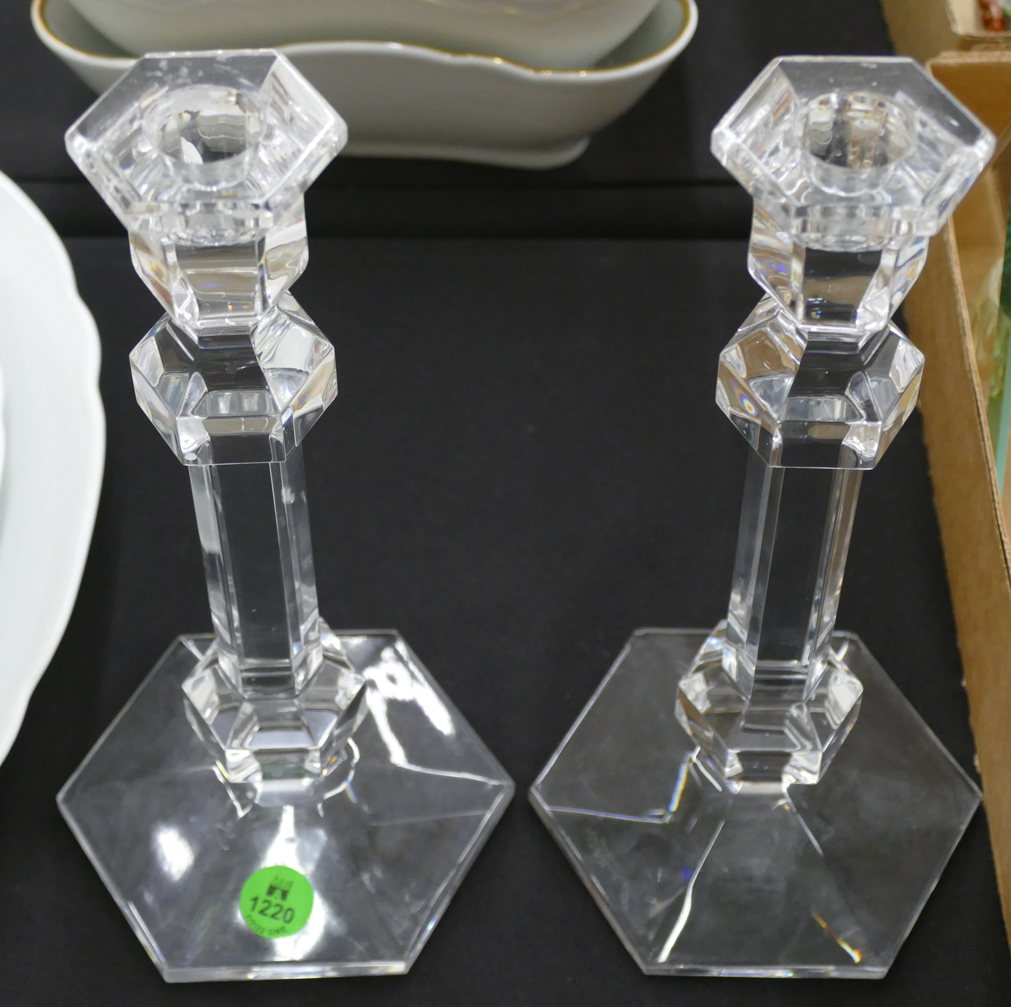 Appraisal: Pair Val St Lambert Crystal Candlesticks ''