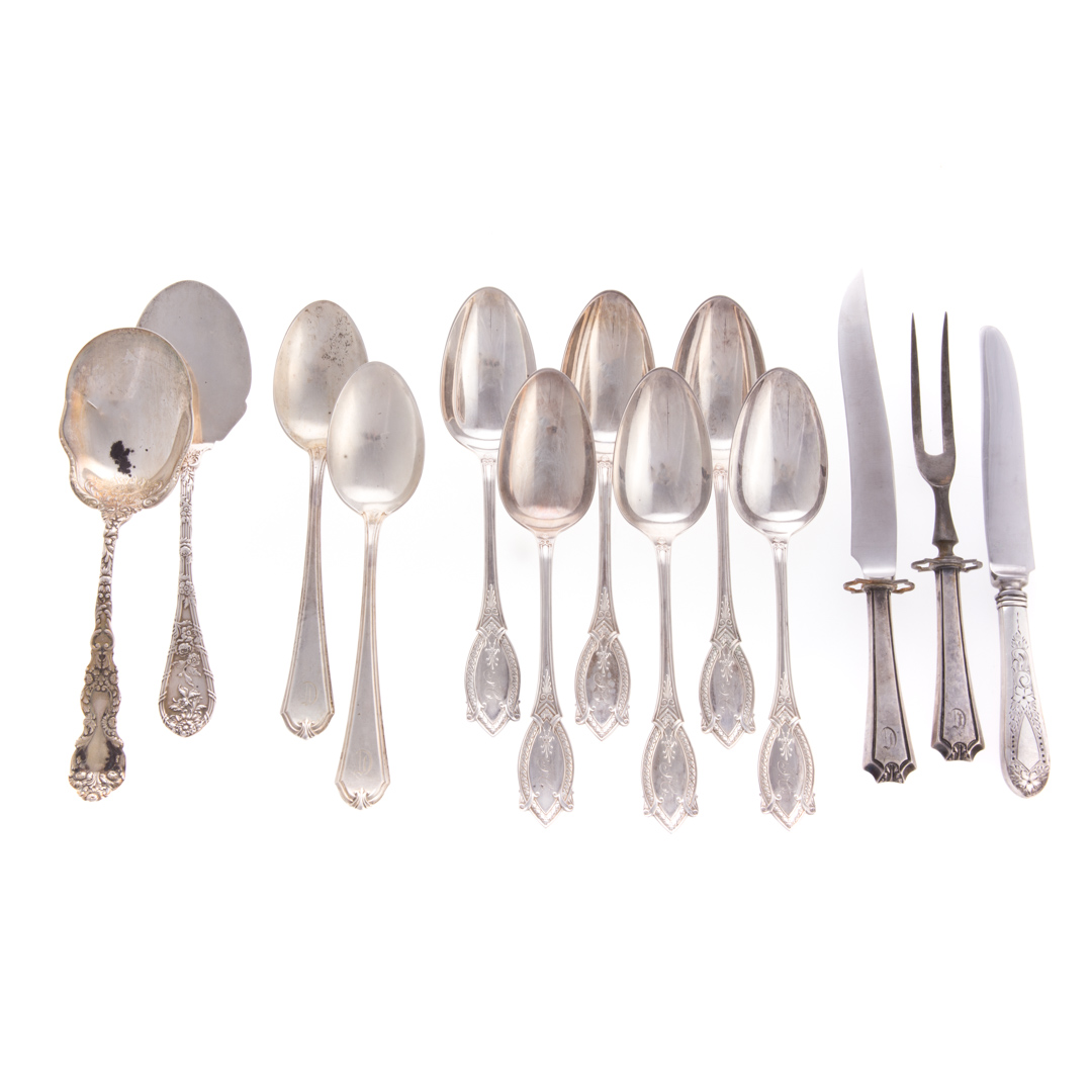 Appraisal: Misc American sterling serving flatware articles pieces comprising serving spoons