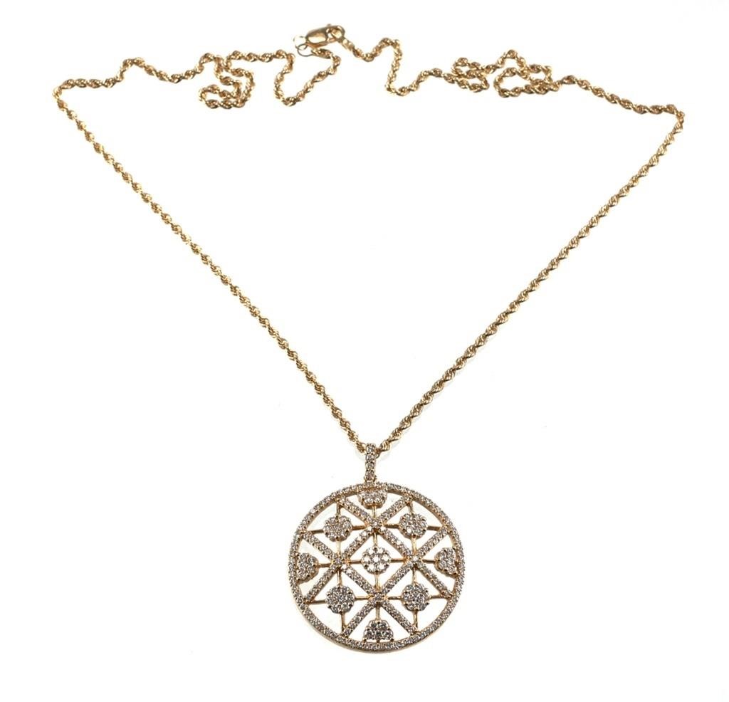 Appraisal: EFFY K yellow gold and diamond snowflake pendant with chain