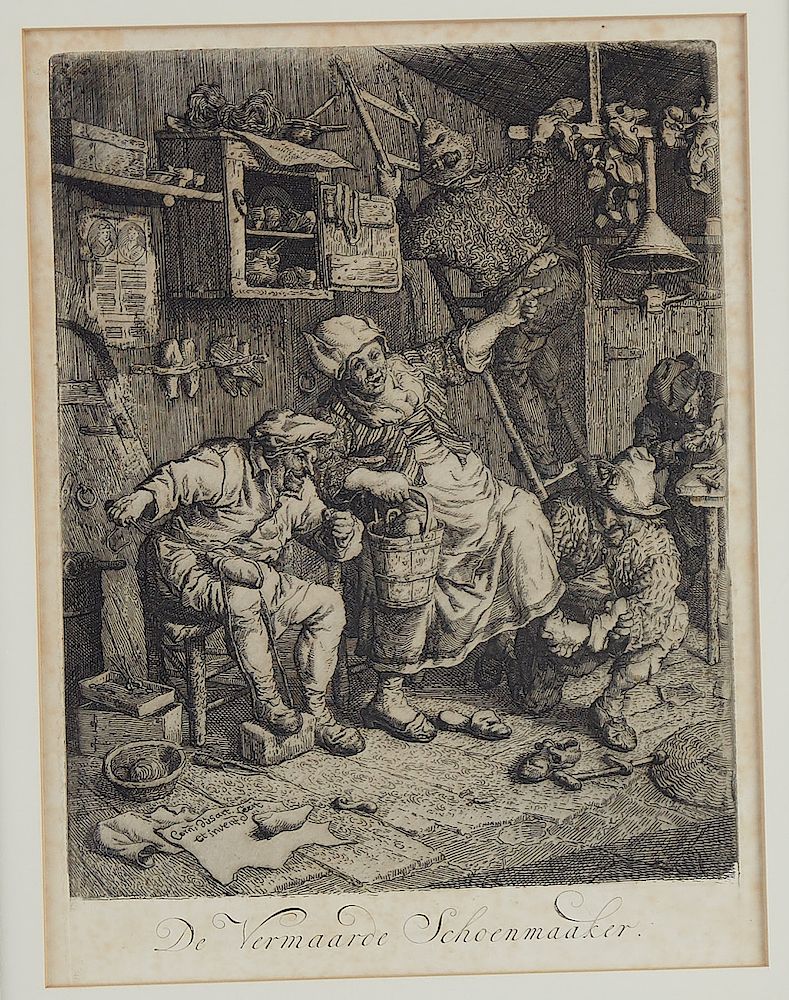 Appraisal: Cornelis Dusart De Vermaarde Schoenmaker Etchin Cornelis Dusart - Etching