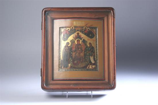 Appraisal: RUSSIAN CASED ICON OF SOPHIA WISDOM OF GOD th century