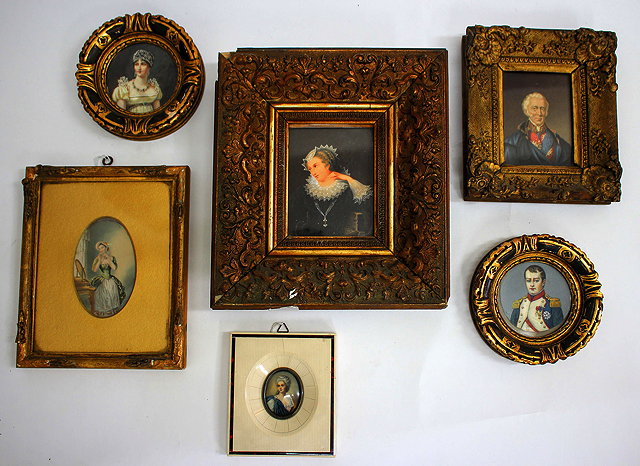 Appraisal: SIX TH CENTURY AND LATER MINIATURES in various frames