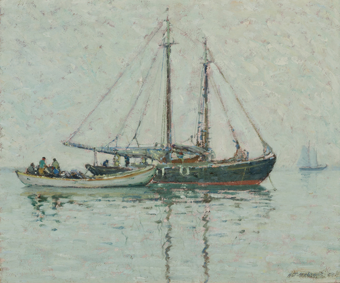 Appraisal: ALDRO THOMPSON HIBBARD American - Fishing Boats oil on board