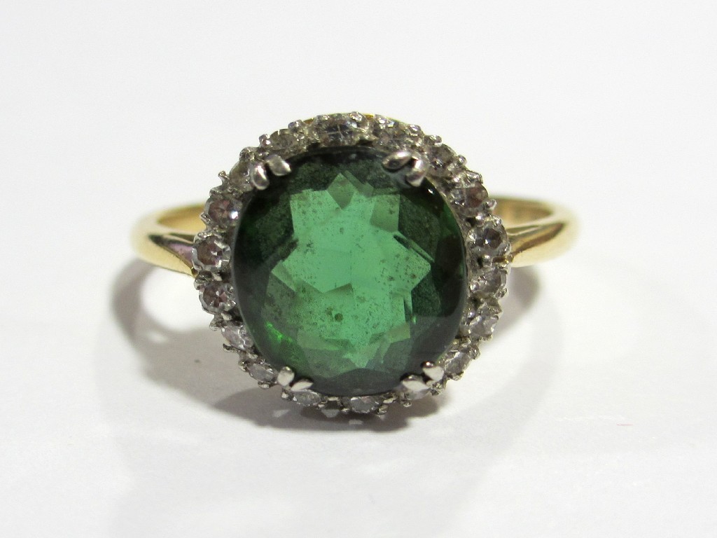 Appraisal: An early th century ct gold and platinum green tourmaline