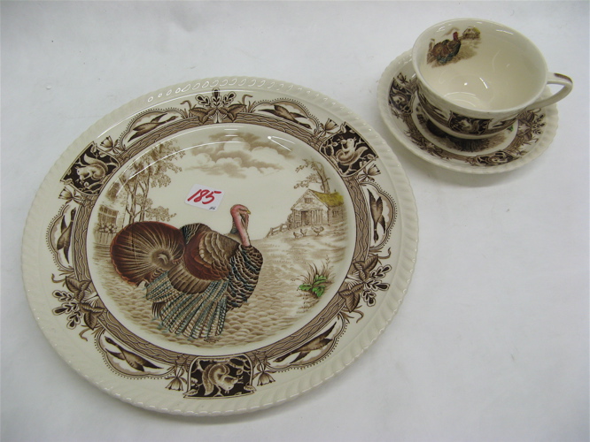 Appraisal: JOHNSON BROS ENGLISH PORCELAIN DINNER SET pieces in the Barnyard