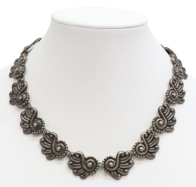 Appraisal: Sterling silver choker necklace Los Ballesteros Taxco Mexico sixteen paisley-form