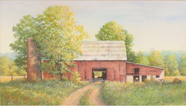 Appraisal: Lois Sinnett American b Late Summer on the Farm watercolor