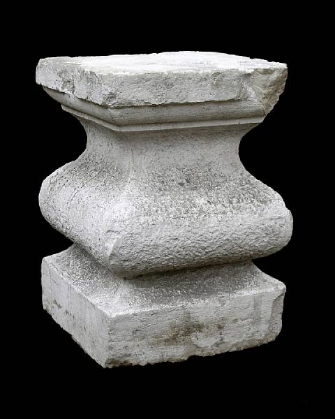 Appraisal: An Italian Baroque Istrian marble pedestal late th century The