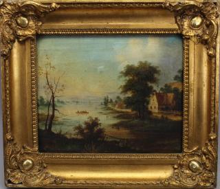 Appraisal: th C European Landscape th C European Landscape Oil Canvas