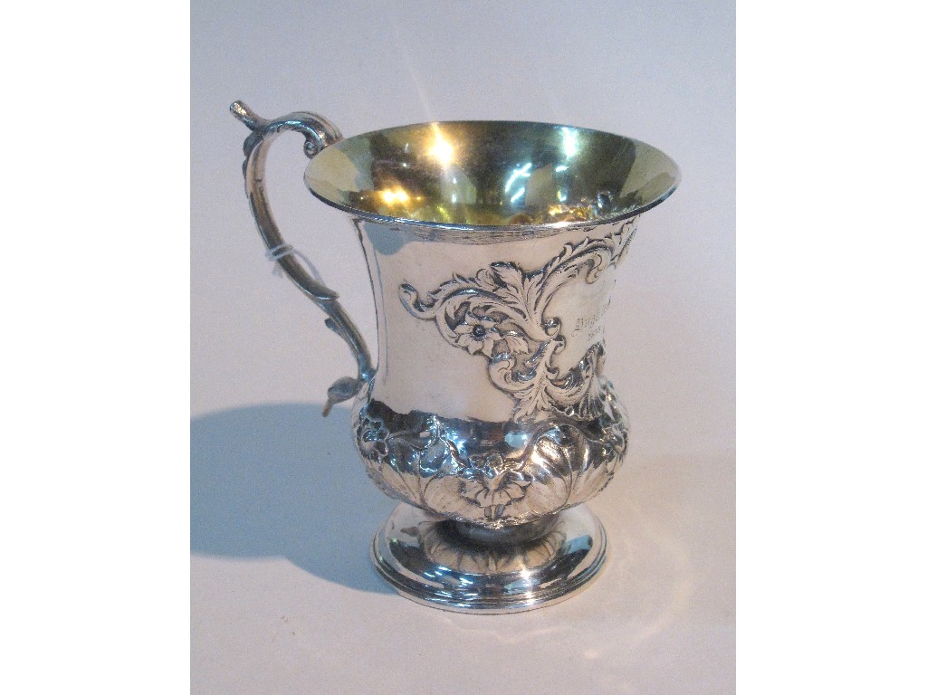 Appraisal: William IV embossed silver tankard Glasgow