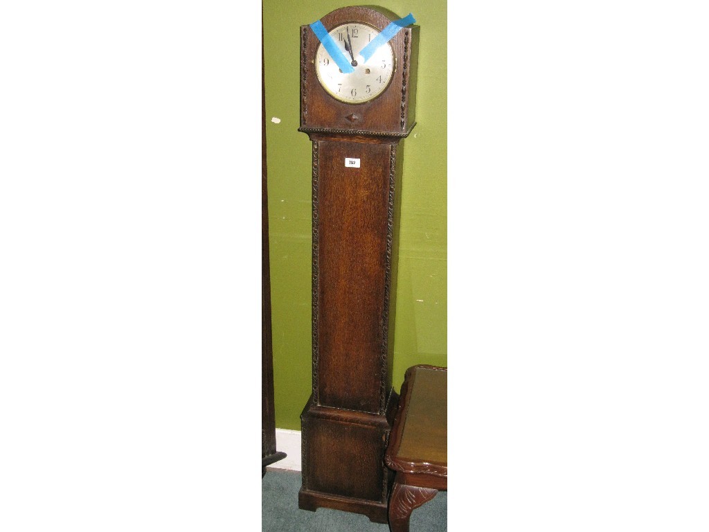 Appraisal: Oak glazed grandmother clock