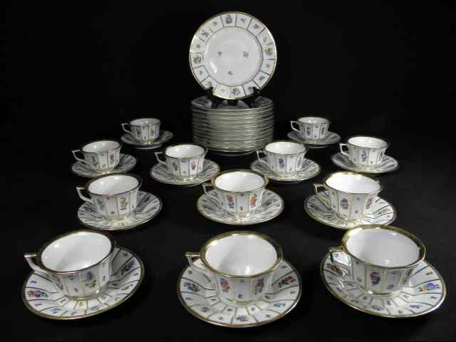 Appraisal: Royal Copenhagen floral decorated porcelain dinnerware group in the ''Henriette''