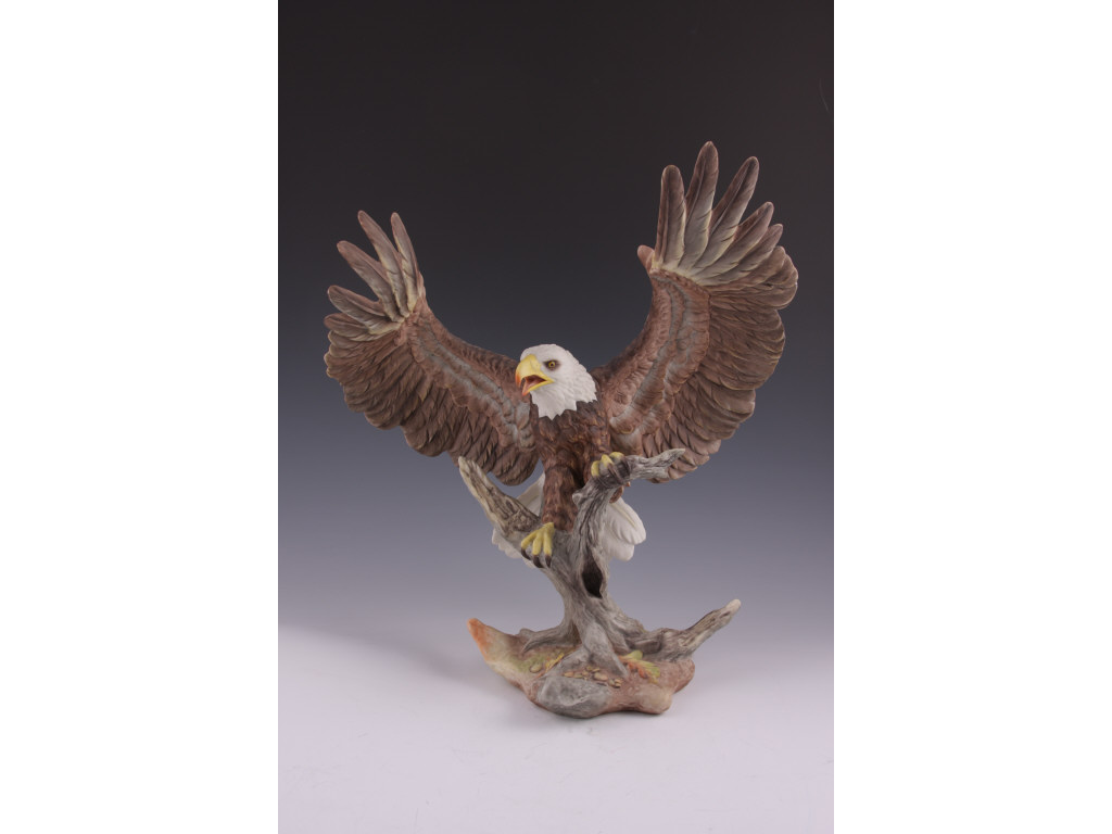 Appraisal: Boehm Audubon Society American Bald Eagle hand painted bisque porcelain