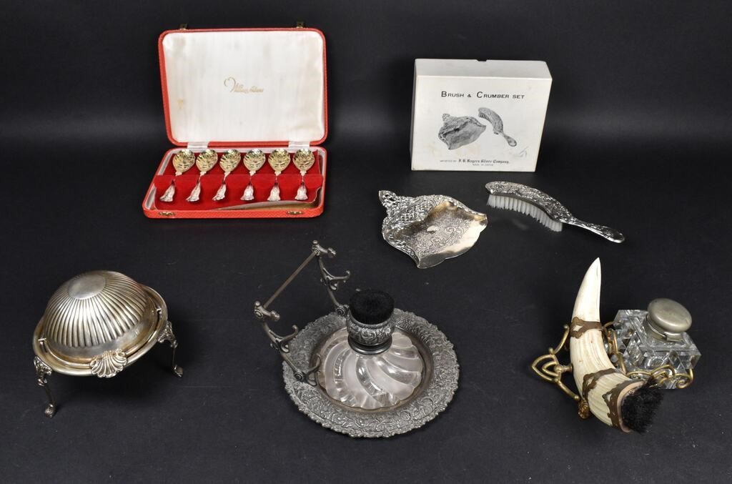 Appraisal: Grouping of silverplate including set of William Adams Sheffield England