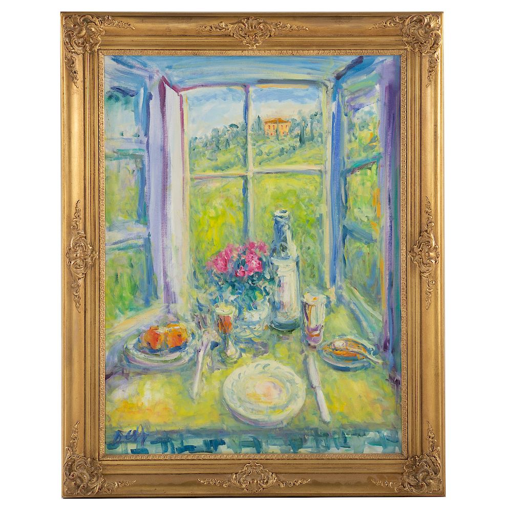 Appraisal: Duane Alt Still Life Window American b Oil on canvas