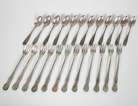 Appraisal: Lot of pieces beaded sterling flatware Gorham Lancaster pattern fish