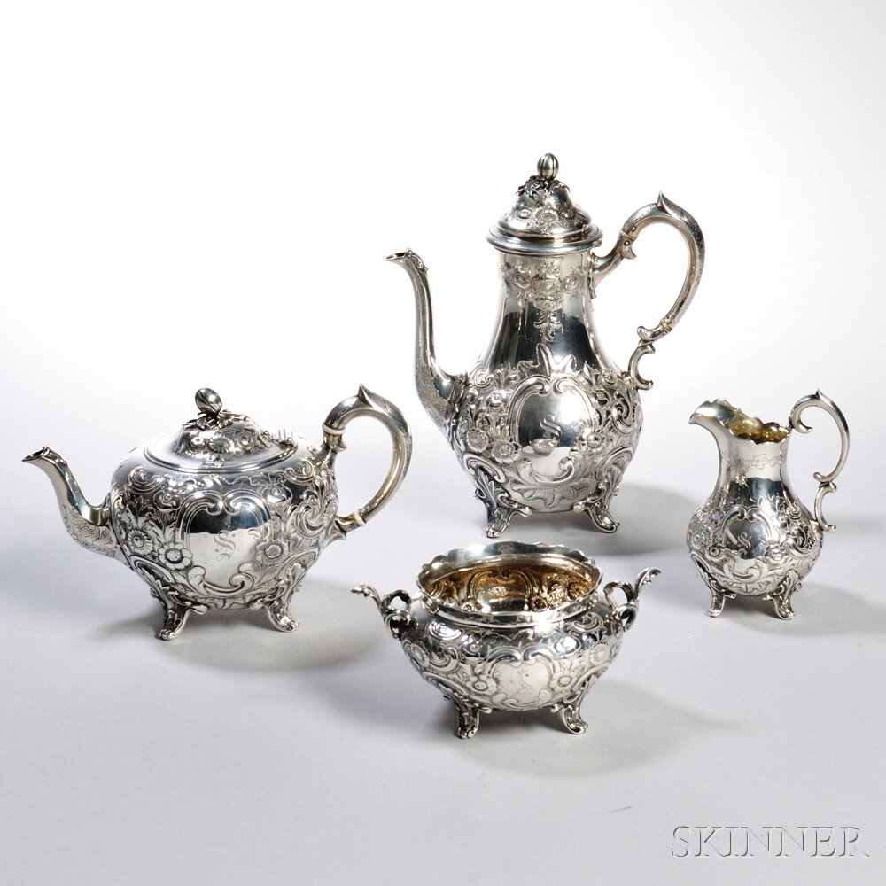 Appraisal: Four-piece Victorian Sterling Silver Tea and Coffee Service London coffeepot