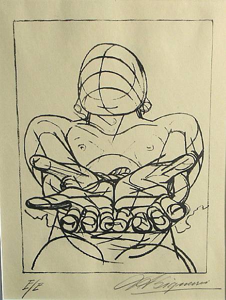 Appraisal: David Alfaro Siqueiros Mexican - Nuestra Imagen Actual Lithograph printed