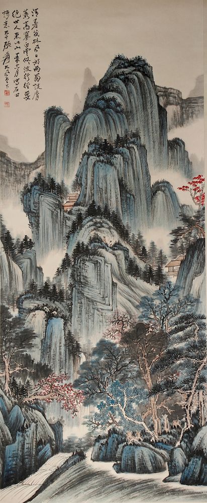 Appraisal: Chinese Scroll Painting of Landscape Zhang Daqian Chinese Scroll Painting