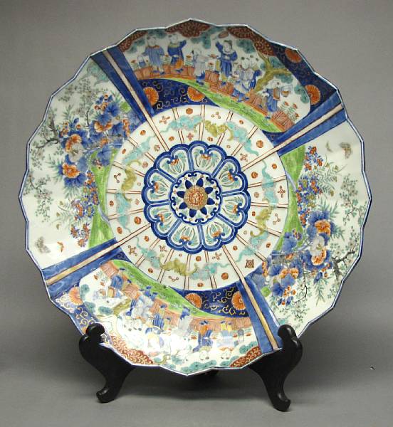 Appraisal: A Fukagawa studio porcelain charger Meiji Period Fashioned as four