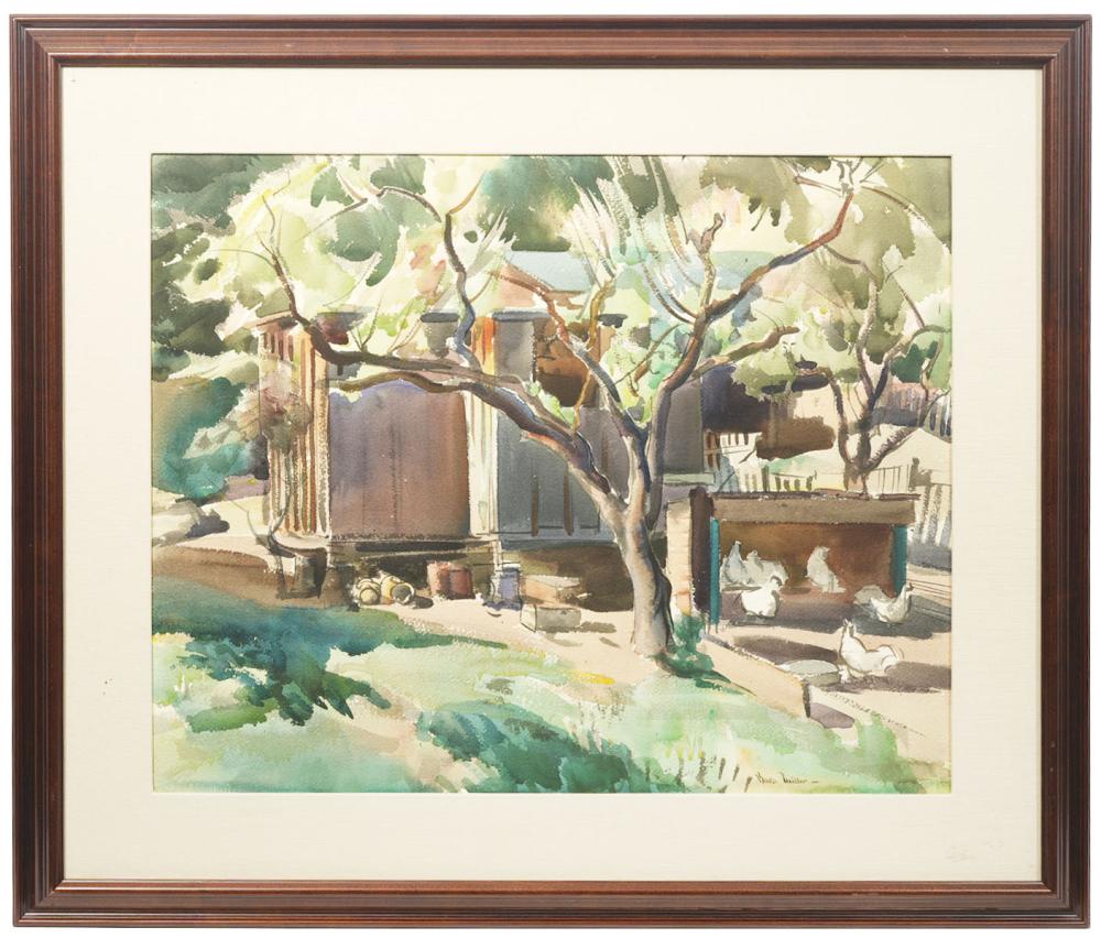 Appraisal: BARSE MILLER WATERCOLOR PAINTING CHRISTIES PROV Barse Miller American -